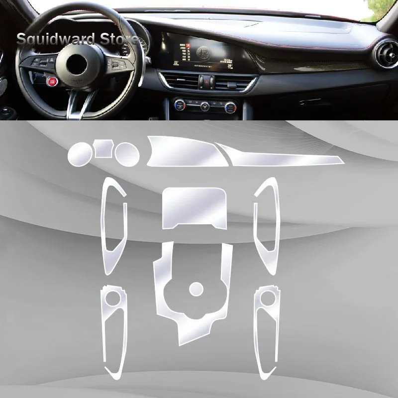 

Внутренняя центральная консоль для Alfa Romeo Giulia 2017-2019, прозрачная фотопленка с защитой от царапин, аксессуары для ремонта