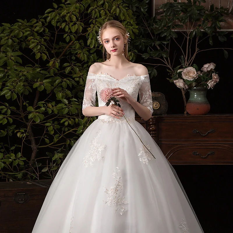 

White Lace Wedding Dress Sexy One-shoulder Wedding Event Fashion Wedding Dress Fashion And Elegant Temperament