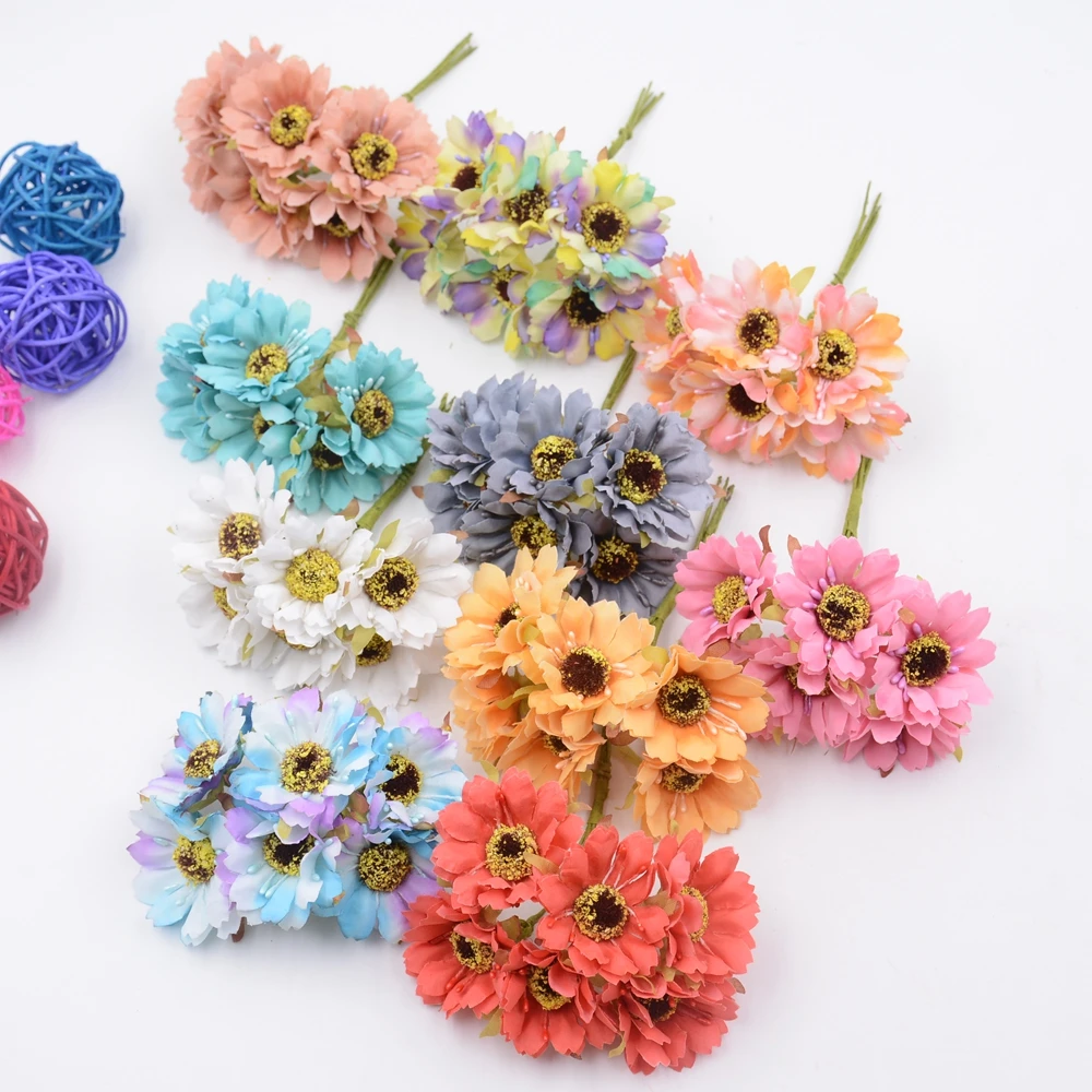 Шелковые хризантемы 6 шт./лот искусственный цветок букет для свадебвечерние