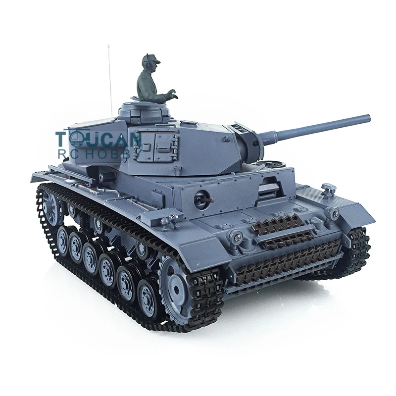 

US Stock 2.4G Heng Long 1/16 Scale TK7.0 Plastic RTR 3848 German Panzer III L RC Tank Model TH17339-SMT5