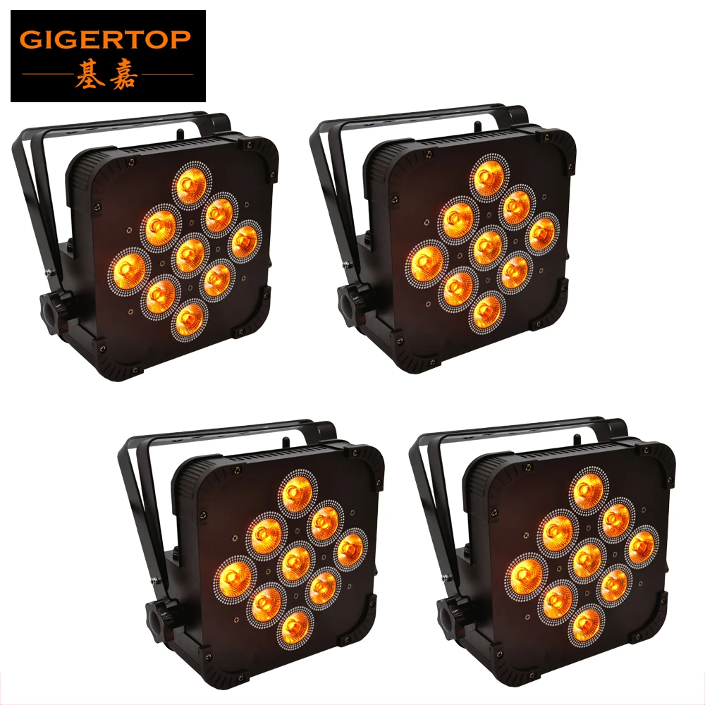 Бесплатная доставка 4 шт 9x15 Вт 5 цветов тонкий алюминиевый сценический DMX512