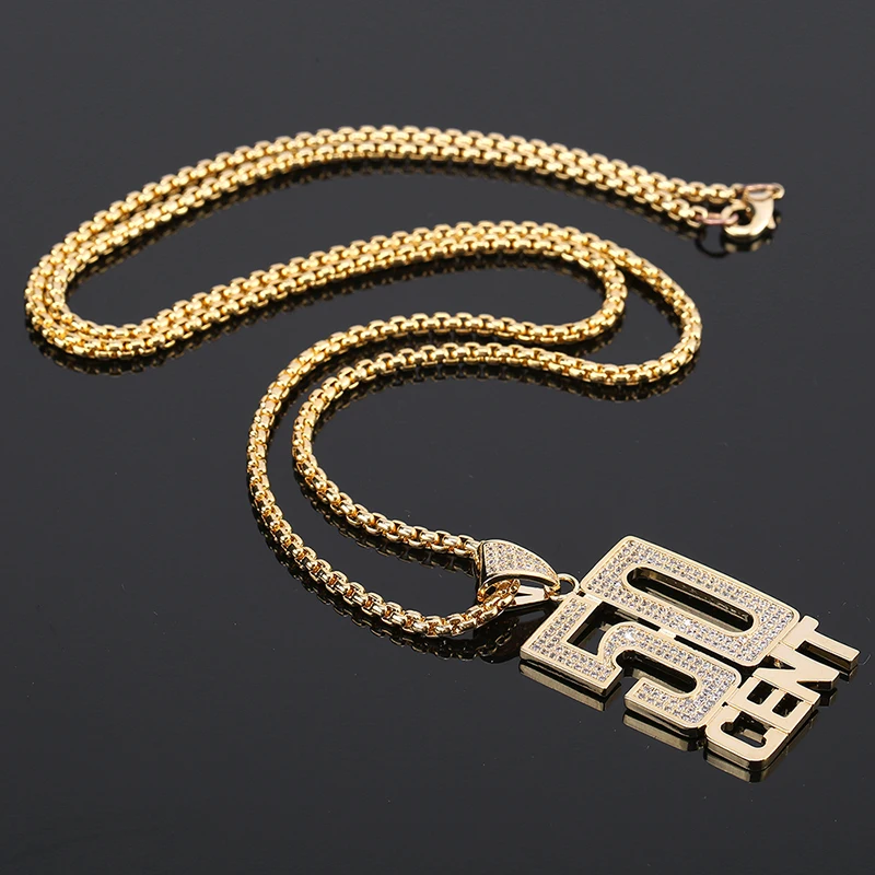 Высококачественные Медные циркониевые 50% ожерелья с кулоном длинная кубинская