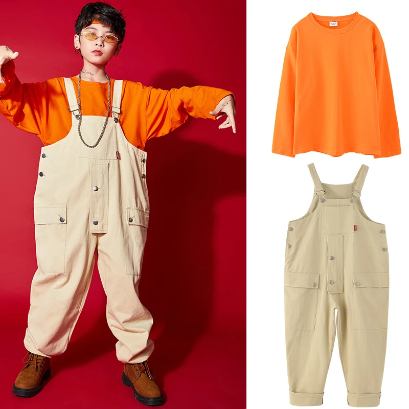 

2021 Hip Hop Dance Costumes For Kids Loose Hiphop Suit Children Jazz Performance Costumes Street Dance Stage Outfits DN7664