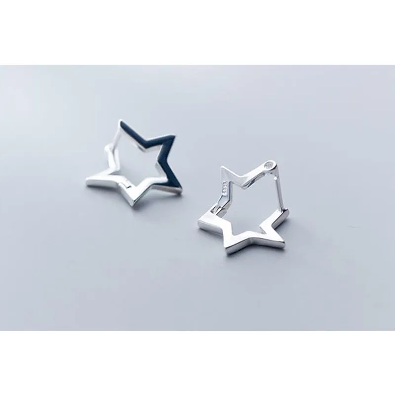 Женские серьги-гвоздики со звездой простые серьги из стерлингового серебра 925