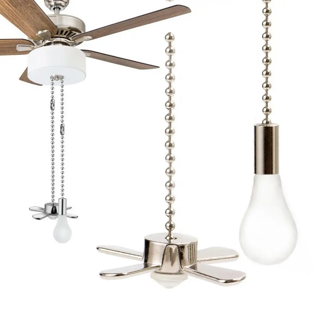 

2Pcs/Set Durable Metal Retro Ceiling Fan Pulls Lamp Chain Extender Home Decor