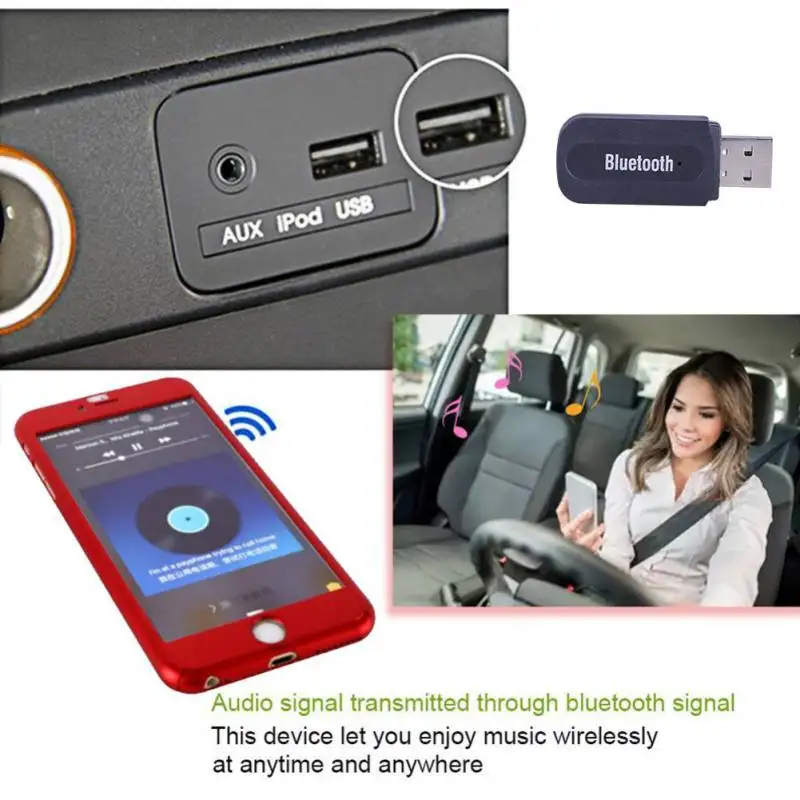 Мини bluetooth приемник USB Bluetooth стереонаушники адаптер интерфейс с 3 5 мм аудио кабель