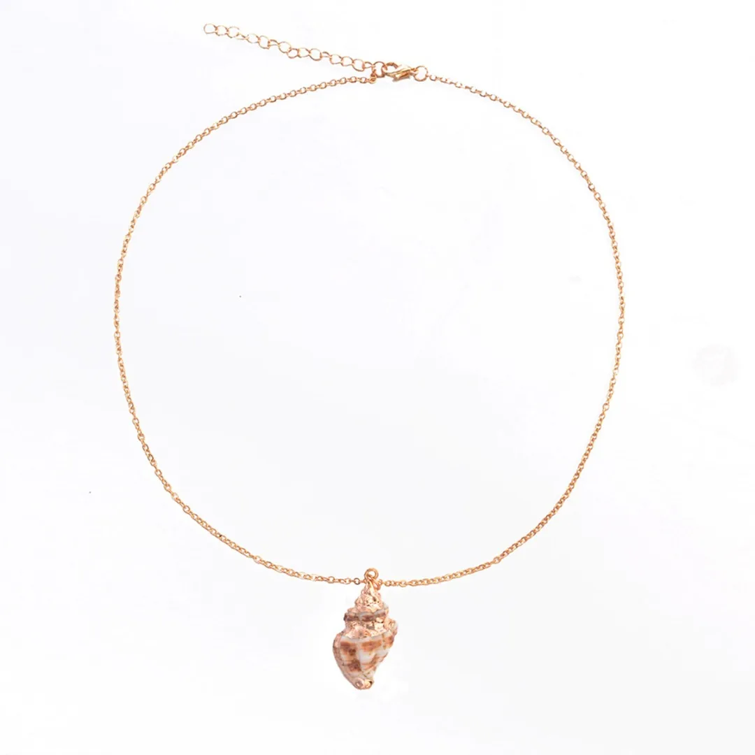 Ожерелье с подвеской из натуральных ракушек длинное ожерелье морской раковины