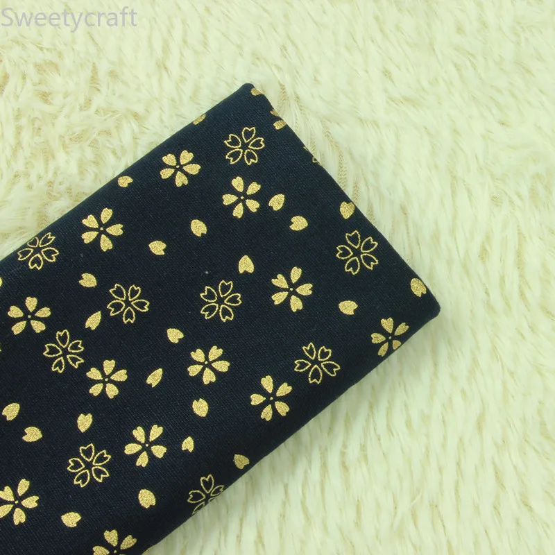 

110*45cm Flower Print cloth bronzing linen Cotton Fabric By Yard For DIY Handmade Sewing Patchwork Sofa Bag Decoration Material