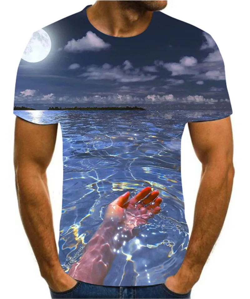 Футболка с 3D-принтом летняя дышащая футболка геометрическим креативным дизайном