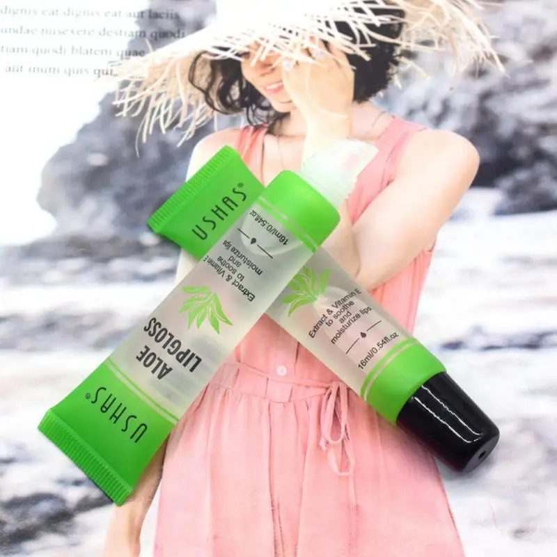 16 г Увлажняющий блеск для губ Алоэ Вера натуральный стойкий водостойкий Макияж