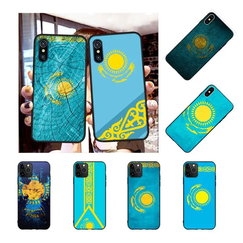 NBDRUICAI Казахстан флаг черный ТПУ мягкий чехол для телефона iPhone 11 pro XS MAX 8 7 6 6S Plus X 5S SE