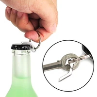 portable mini bottle opener keys ring outdoor camping equipment lightweight tool stainless steel camping multi function tool