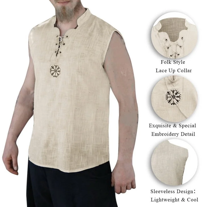 

Мужские костюмы для косплея в средневековом стиле, лето, эпохи Возрождения, Хэллоуин, модные удобные дышащие костюмы без рукавов, 2021