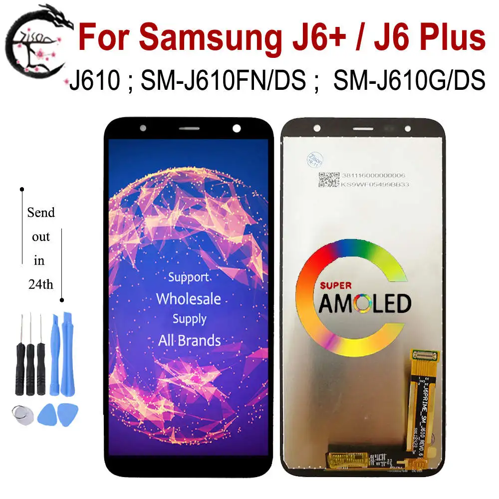 Для Samsung Galaxy J6 + ЖК дисплей плюс SM J610FN/DS J610G с цифровым преобразователем сенсорного