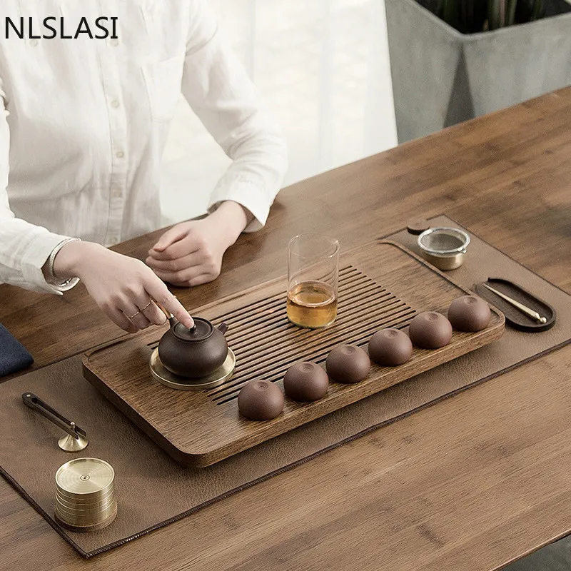 Новый стиль бамбуковый поднос для чайного сервиза с выдвижными ящиками