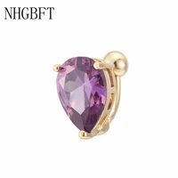 nhgbft water shaped zircon navel piercing sex body jewelry women stainless steel navel ring piercing belly button rings