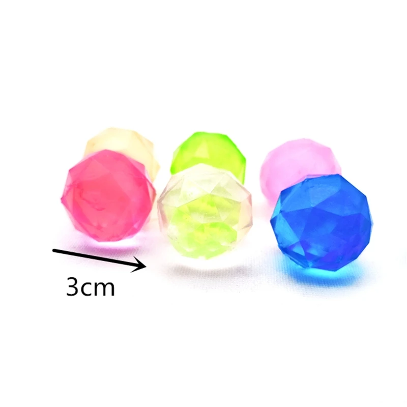

100pcs Diamond Shaped Elastic Balls Bounce Ball Kids Toy Party Bag Filler