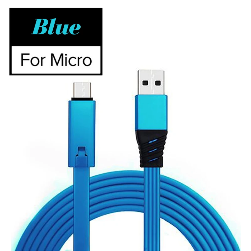 Blue For Micro Зарядный кабель для мобильного телефона с возможностью быстрой резки для iPhone, кабель для быстрой зарядки для Android type-C, быстрая зарядка через usb - Цвет: Blue For Micro