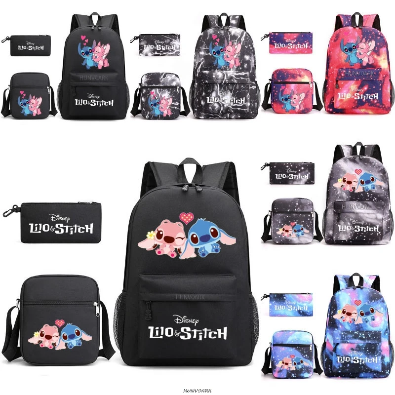 Уличный рюкзак Disney Stitch 3 шт./компл. студенческий сумка через плечо чехол карандаш