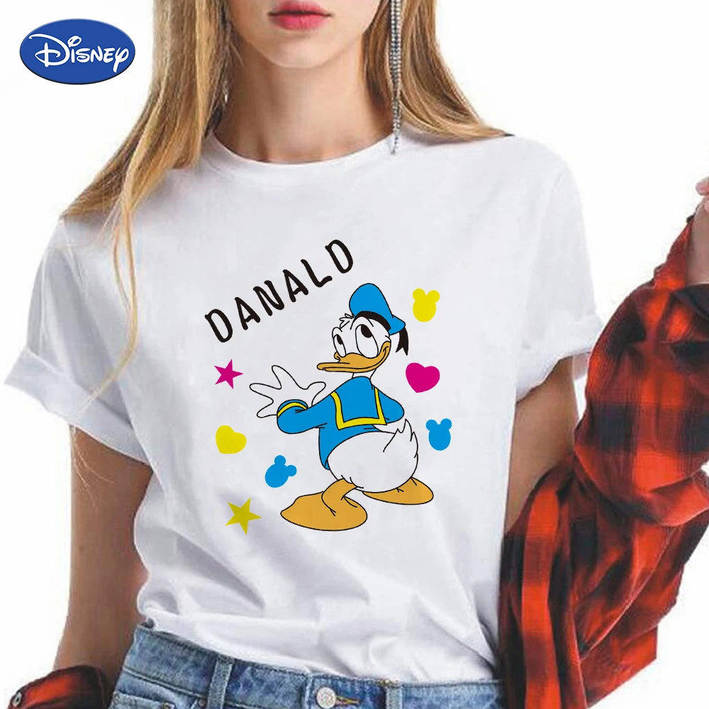 

Donald Disney Party Fashion Women's T-Shirts Vetement Femme European Casual Oversize T Shirt Hipster Short Sleeve Wholesale Tee