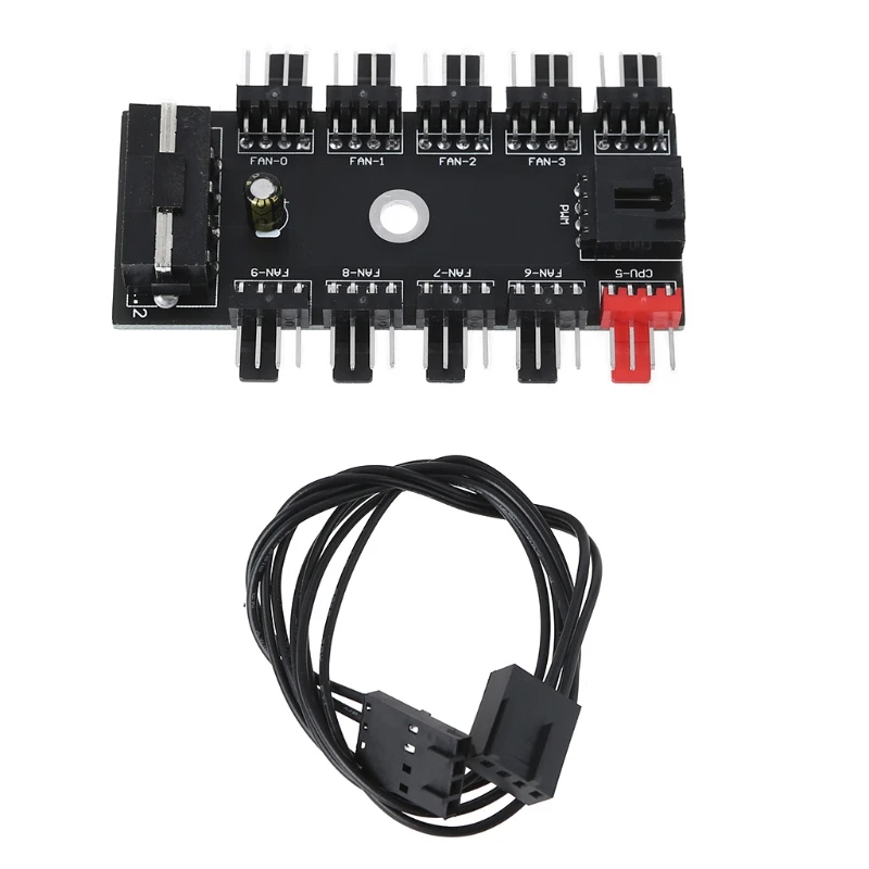 

4-Pin PWM Fan Power Supply Cable 1 to 10 Splitter Hub Powered PC Case Internal Motherboard Extension Cable Cord