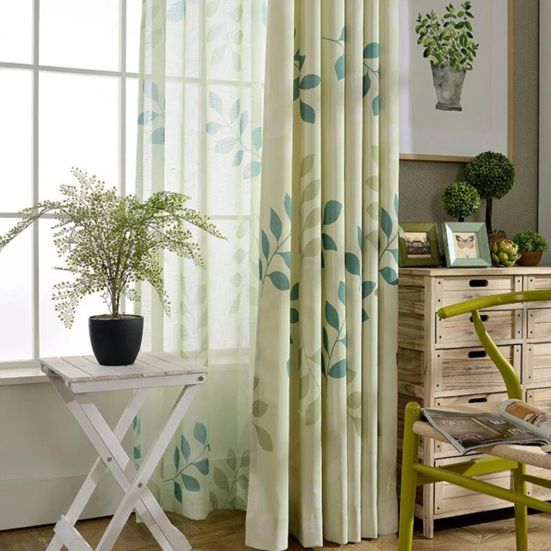 Шторы с голубым принтом вуаль современные оконные шторы для гостиной тюлевые