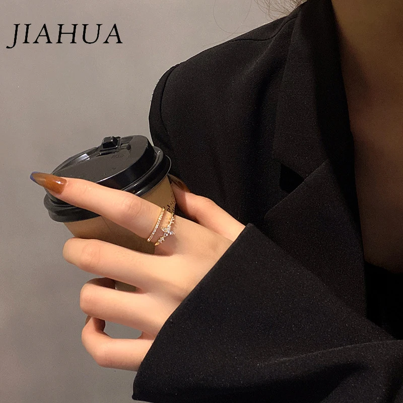 

1Pcs Kpop Copper Zircon Pearl Rings For Women Simple Butterfly Rings Fashion Handmade Adjustable Jewelry Accessories Party Deck