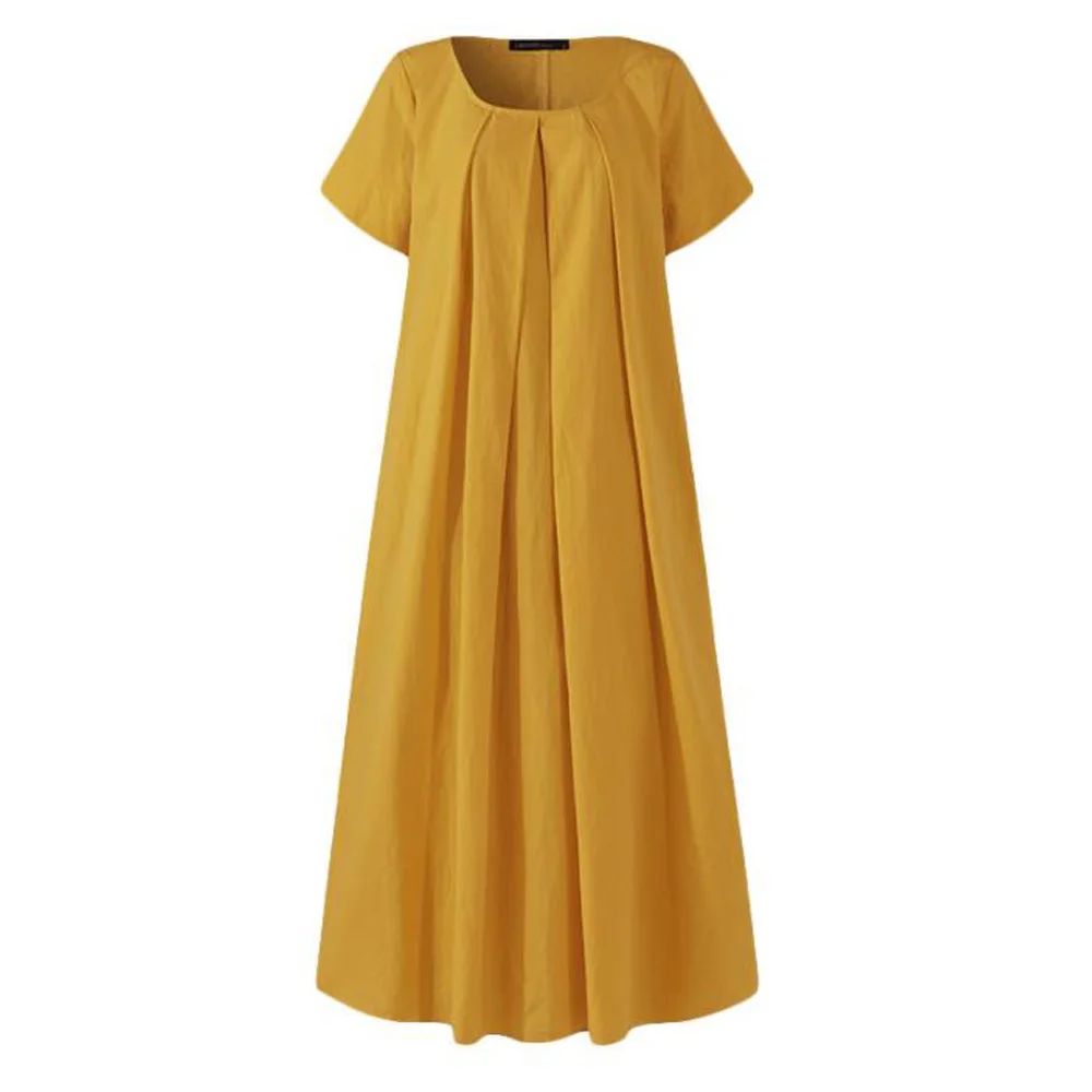 Женское пляжное платье в стиле бохо винтажное Плиссированное Макси-платье с