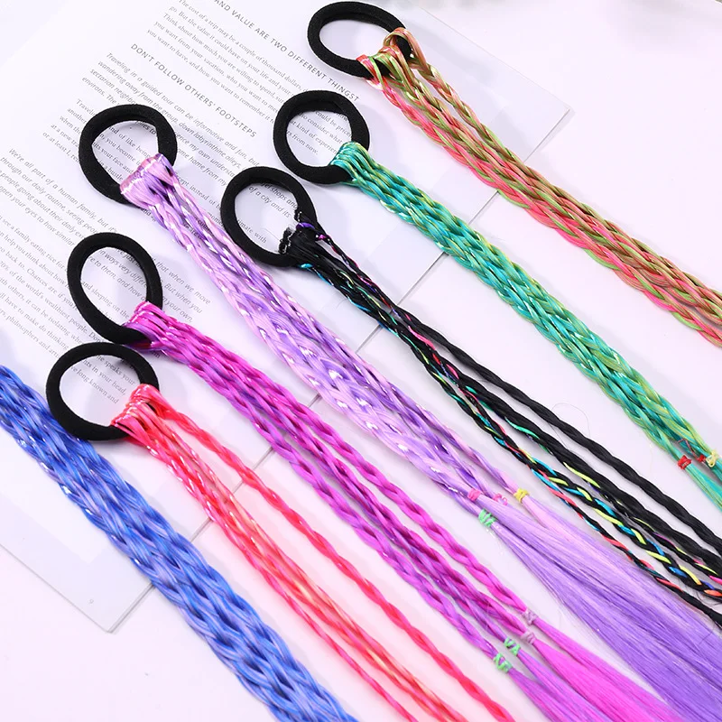 

Children Fake Braid Scrunchie Elastic Hair Rubber Bands Bind For Kids Girls Ponytail Holder Hair Ring Rope Accessories