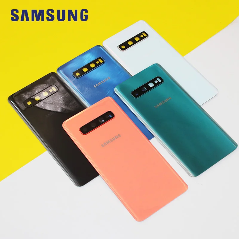 

Оригинальная задняя крышка батарейного отсека для Samsung Galaxy S10 SM-G9730 S10Plus S10 + заднее стекло с рамкой для объектива камеры