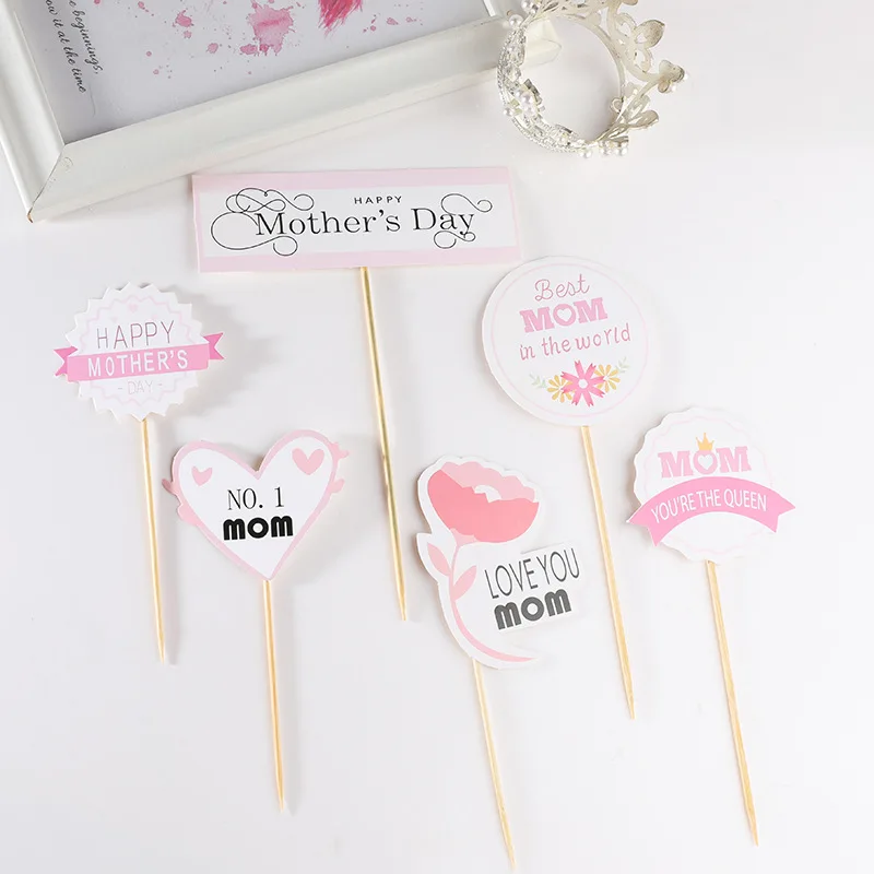 7 шт./лот топпер для торта на День Матери с надписью Love You MOM | Дом и сад