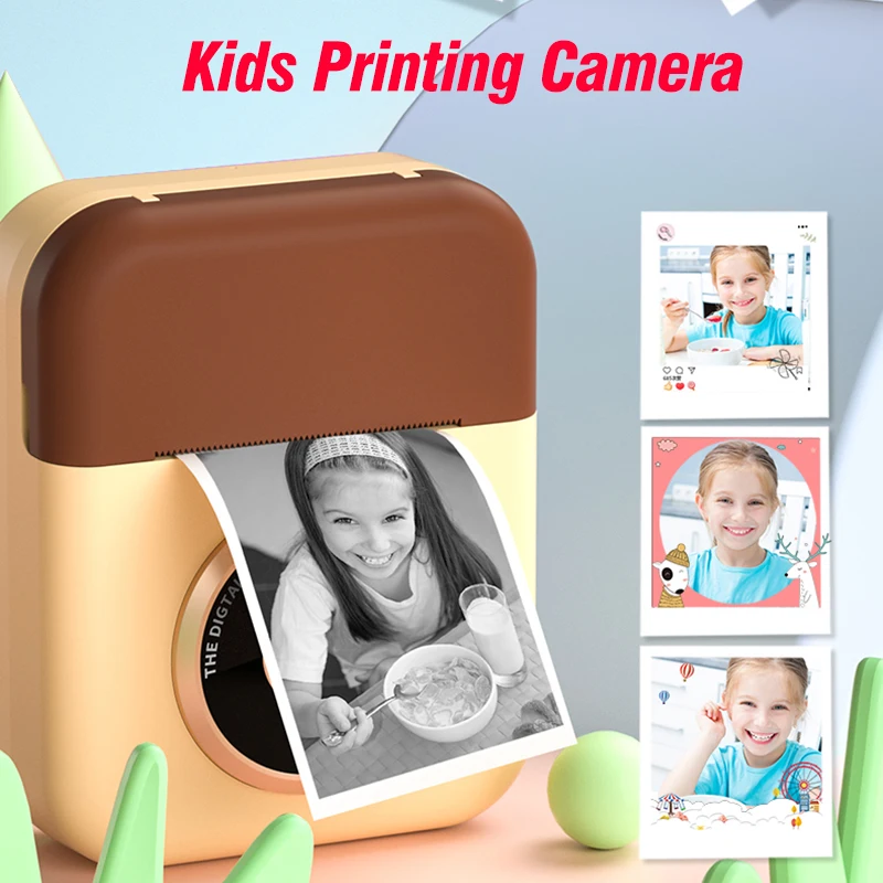 

Kids Children Instant Digital Print Camera With Thermal Photo Paper Toys Camera 1080P 2.4in For Christmas Birthday Gift Girl Boy