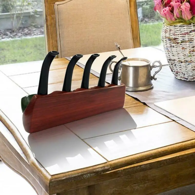 Уникальный держатель для 5 трубок из массива красного дерева табак/курительная