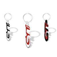3d metal chrome red gti car logo keychain auto car badge key chain key ring for peugeot 308 306 106 206 205 208 accessories