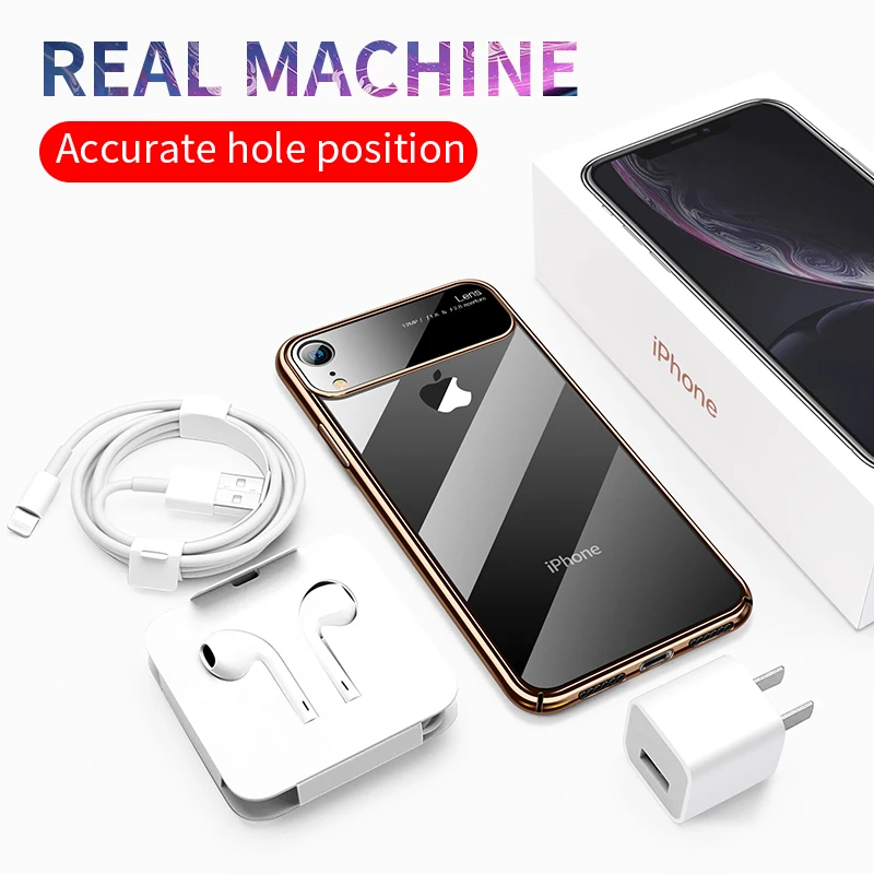 Cxone Роскошные линзы стеклянный чехол для iPhone XS MAX XR Чехлы Ультратонкий прозрачная