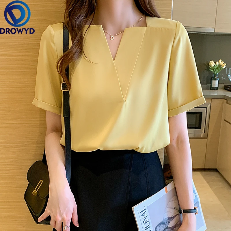 Модная красная блузка с коротким рукавом для женщин на лето 2021