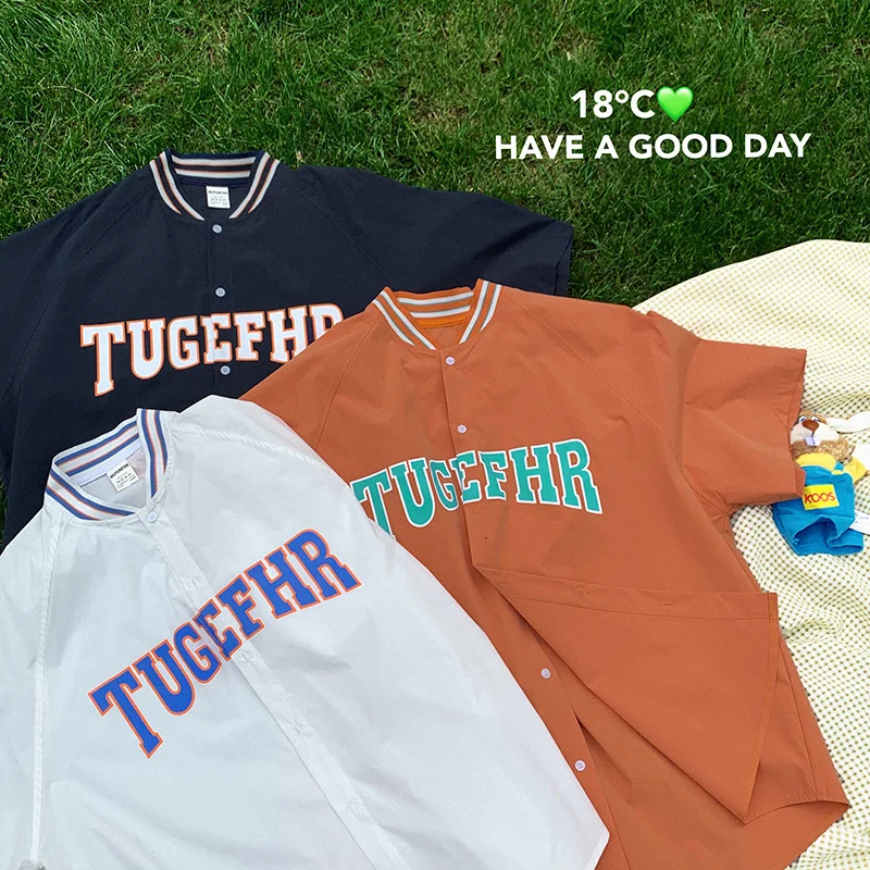 Рубашка мужская с коротким рукавом тонкая Модная брендовая сорочка в стиле