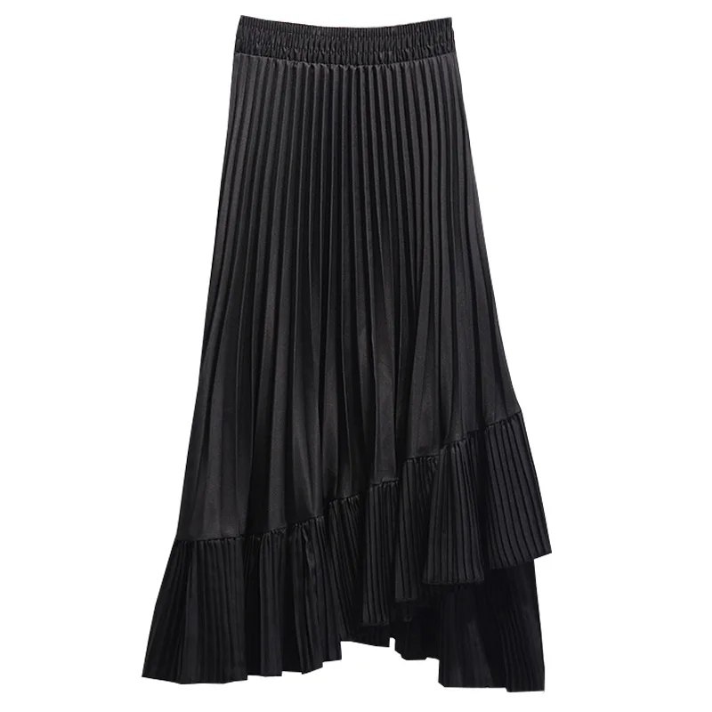 

autumn period and the joker irregular fishtail skirt long chiffon skirts is natural fairy pleated skirt of the