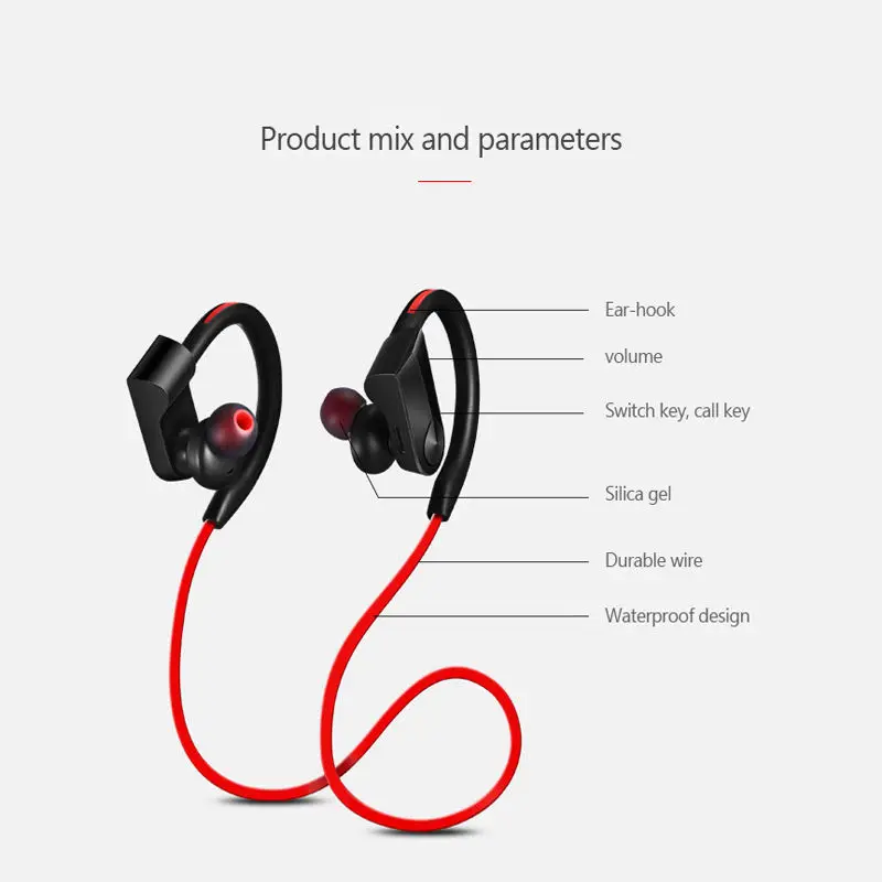 Спортивные Bluetooth наушники беспроводные водонепроницаемые fonos стерео бас