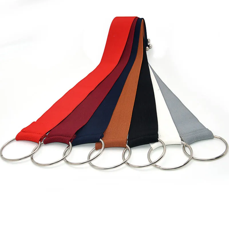 Ремень широкий женский эластичный пояс с круглой пряжкой украшение для пальто