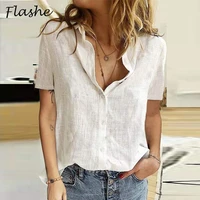 2021 summer leisure shirts blouse women button lapel cardigan top lady loose oversized shirt womens blouses white tops for women