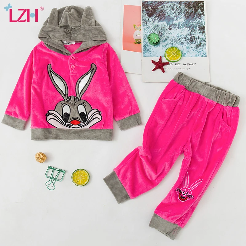 

LZH 2021 Autumn Sets For Baby Girls Clothing Cartoons Newborn Baby Boys Suit 0-1-2 Years Kids Long-Sleeved Trousers Sports Suit