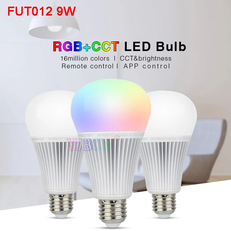 Светодиодный смарт-светильник Miboxer 9 Вт RGB + CCT FUT012 E27 AC100 ~ 240 В светодиодный 2 4G