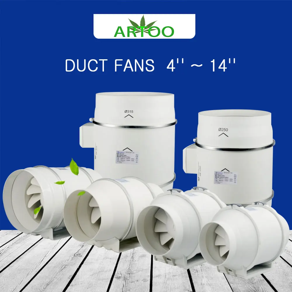 

110V/ 220V Exhaust Fan Home Silent Inline Pipe Duct Fan Bathroom Extractor Ventilation Kitchen Toilet Wall Air Cleaning Grow Ten