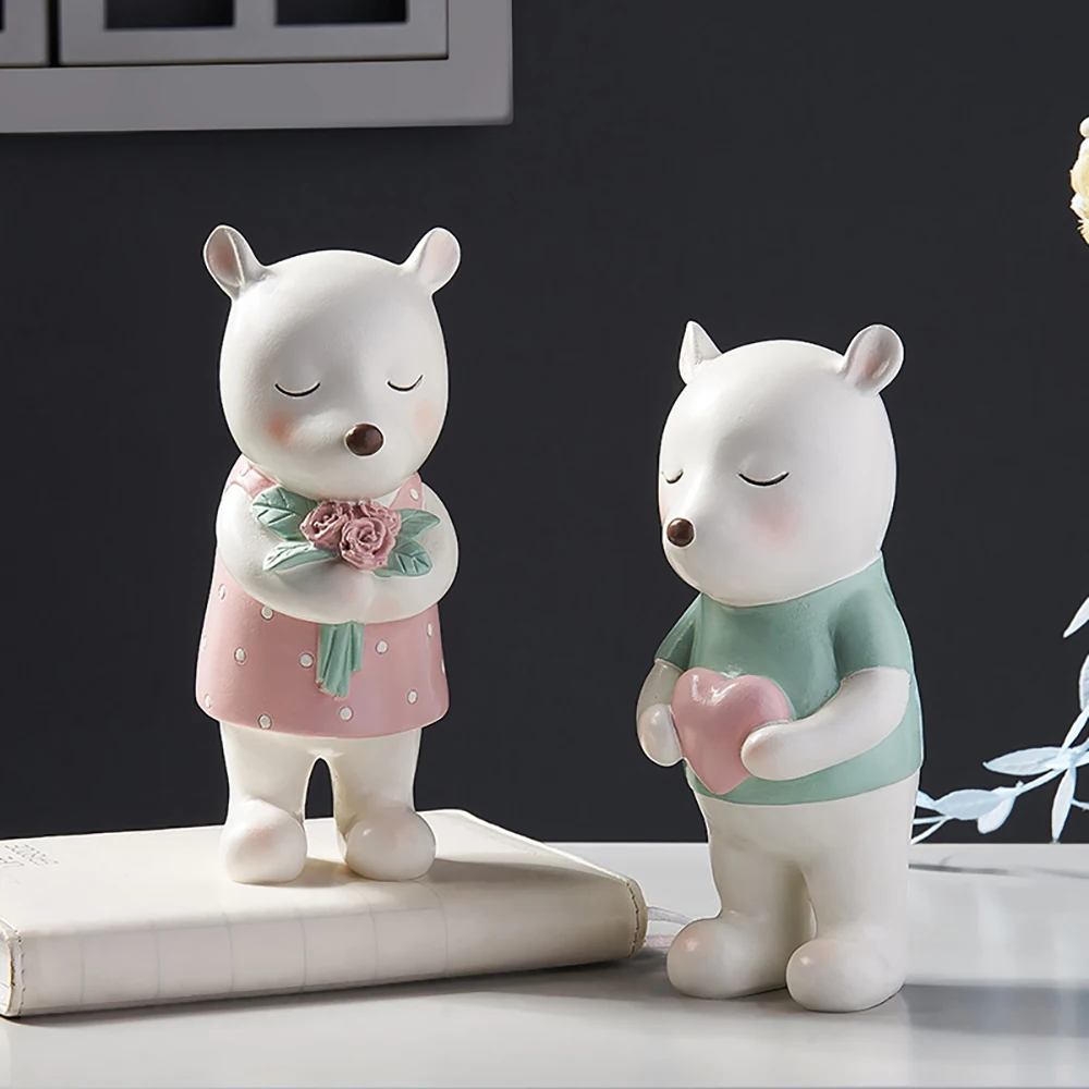 Кукольная Статуэтка из смолы с изображением маленького медведя украшения для