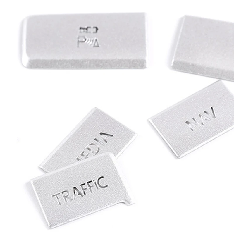 

13 Piece Set Car Navigation Button Sticker Decoration Silver for Touareg 2011-2015