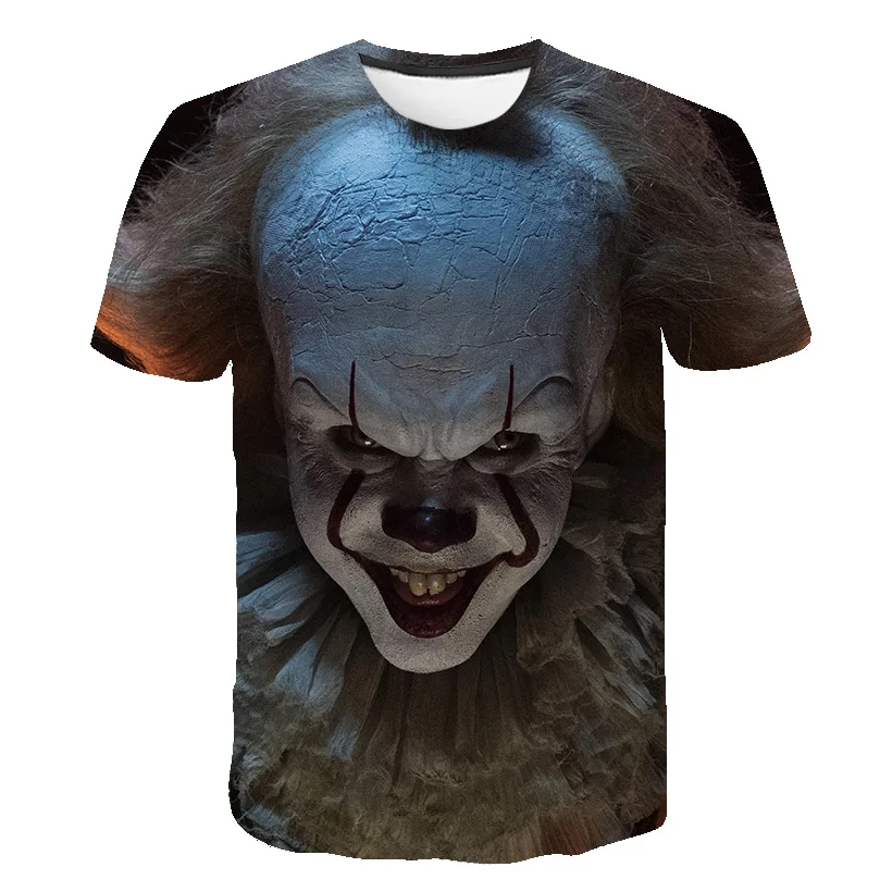 Мужская футболка с рисунком из фильма ужасов It Penny Wise Clown Joker 3D женская уличная в