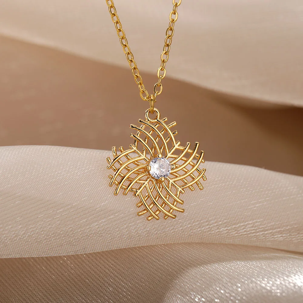 

Gothic Irregular Geometric Necklace For Women Zircon Flower Engagement Wedding Choker Necklaces Collar Chain Jewelry Gift