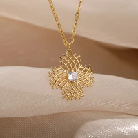 gothic irregular geometric necklace for women zircon flower engagement wedding choker necklaces collar chain jewelry gift