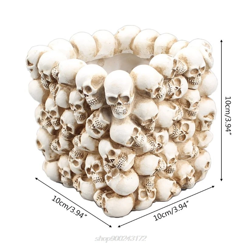 

Skull Ornament Skeleton Stationery Pen Holder Home Office Desktop Pencil Organizer Storage Halloween Decor M20 21 Dropship